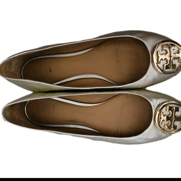 Tory Burch Womens Metallic Light Gold Leather Reva Ballet Flat 7.5 - Picture 9 of 16